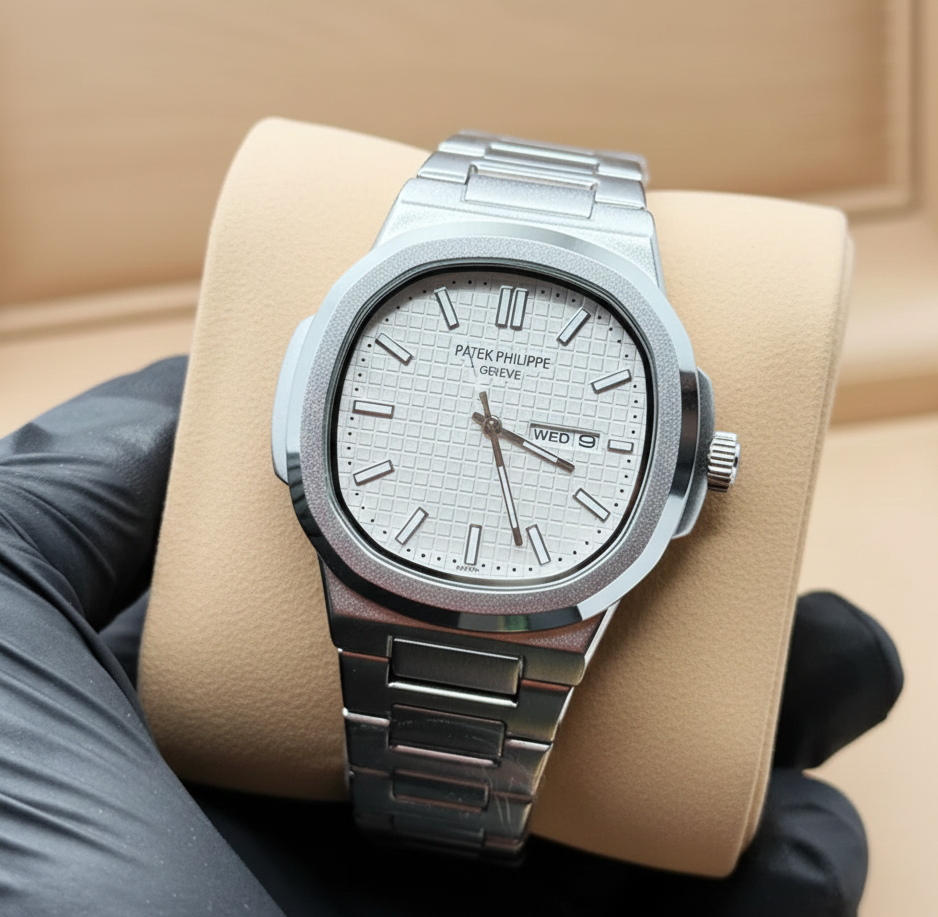Patek philip silver with white dial
