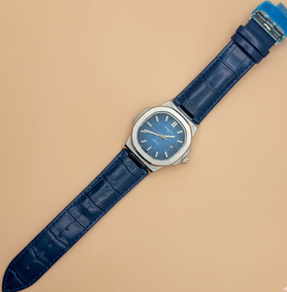 MARTIN Blue Dial With Blue Leather Strap Watch