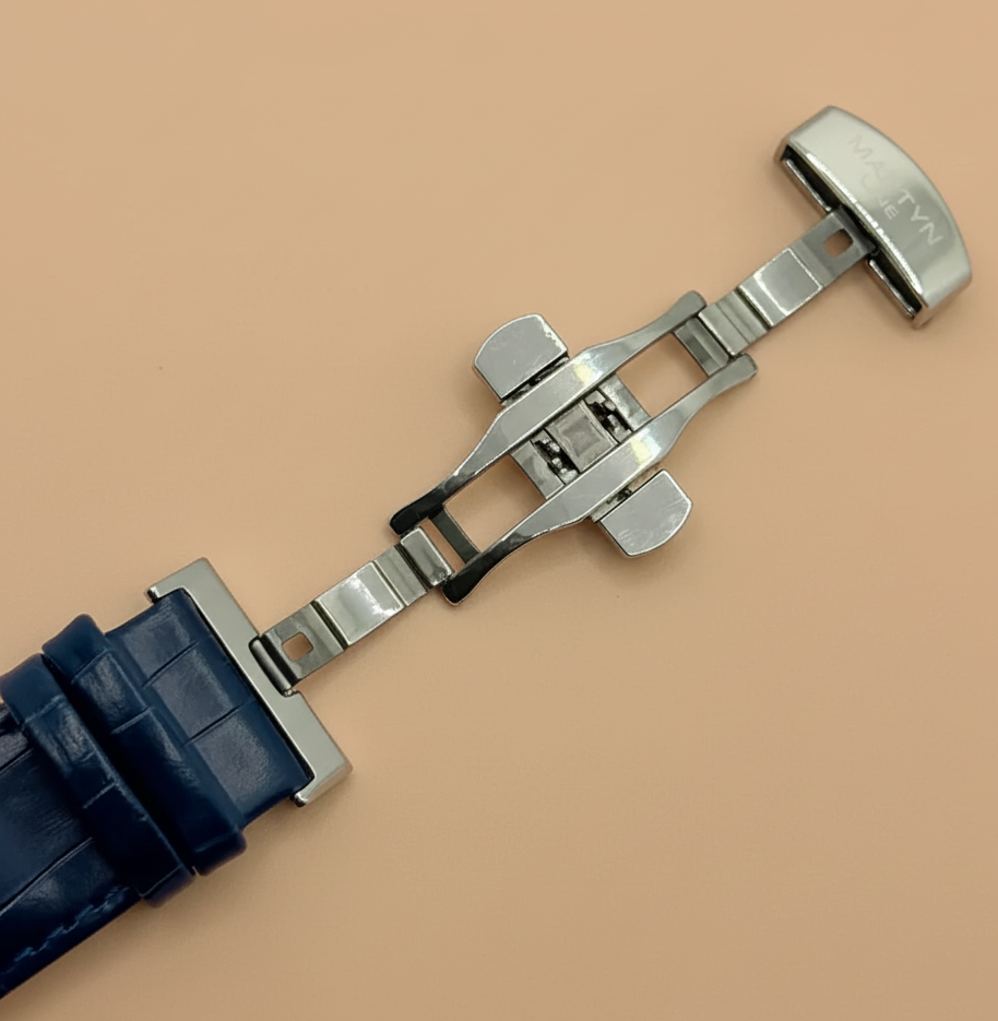 MARTIN Blue Dial With Blue Leather Strap Watch