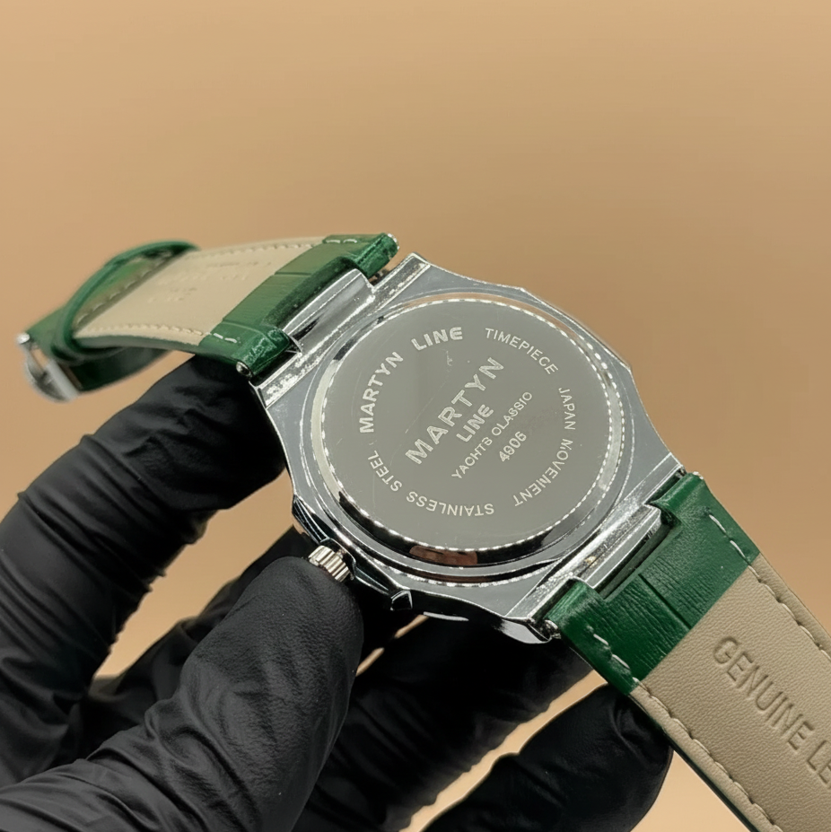 MARTIN Green Dial With Green Leather Strap Watch