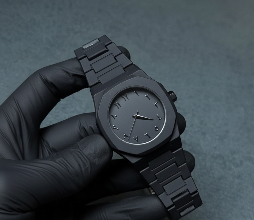 Black Arabic Aura Dial Watch